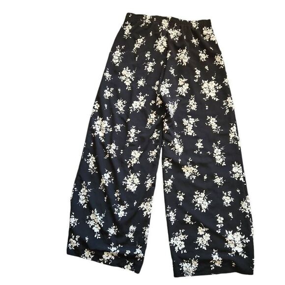 Lauren Ralph Lauren Pants Womens XS Blue Satin Floral Silky Drawstring Mid Rise - Picture 3 of 5